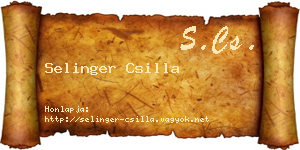 Selinger Csilla névjegykártya